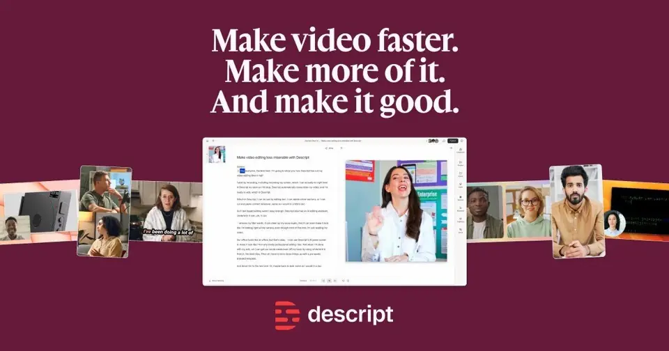 Imagen de presentación de Descript en su web