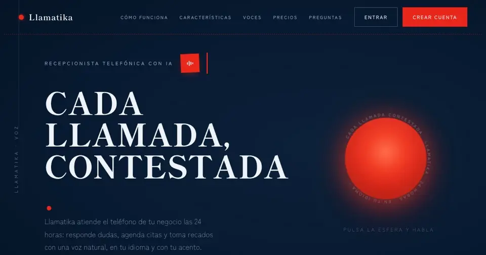 Imagen de presentación de Llamatika en su web