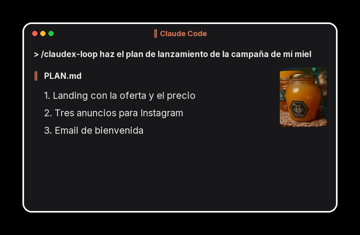Claude escribe el plan (réplica con el ejemplo de la miel)