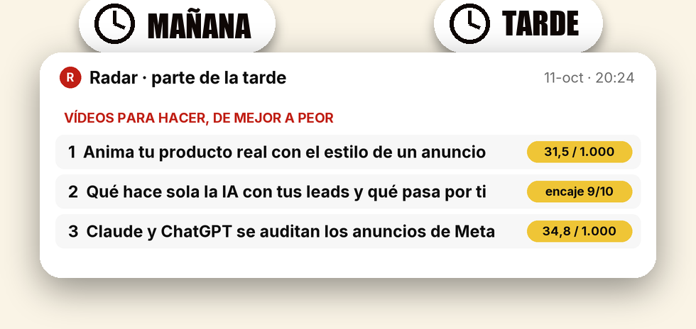 El parte que me llega cada tarde (real, del 11 de octubre)