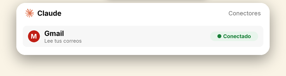 Gmail conectado a Claude